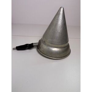 Vintage WearEver Aluminum Cone Strainer Sieve with Black Handle 7.5 Inch
